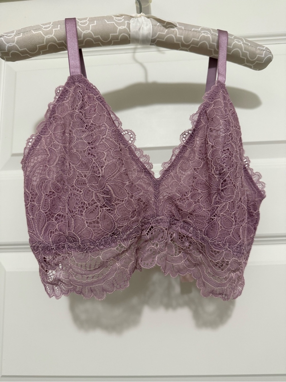 NWT SOMA Soft Lace Bralette in Lilac Wine/ Lilac Ash; Unlined; XL